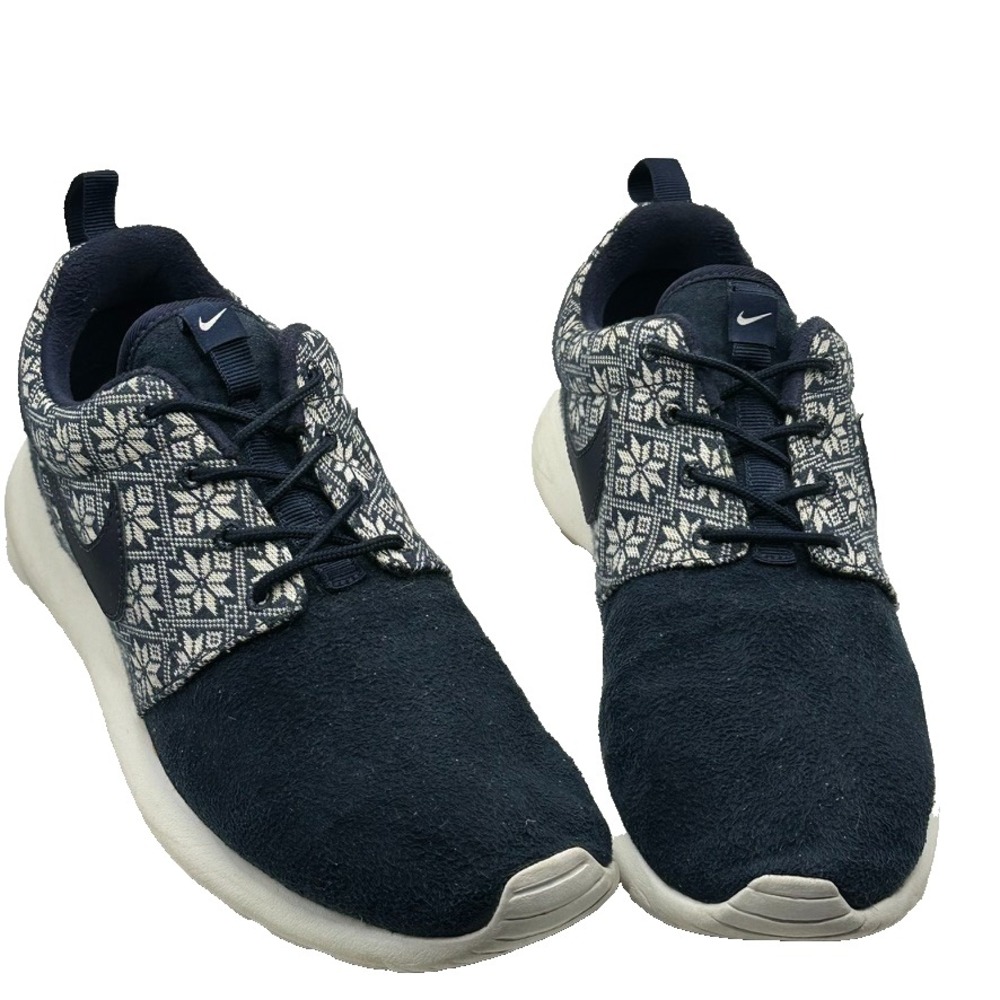 Nike Roshe One Yeti QS Shoes Mens Size 8.5 Blu White Patterned Winter 807440-441
